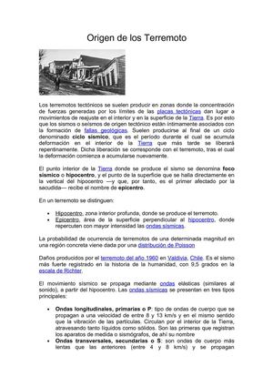 origen de los Terremotos