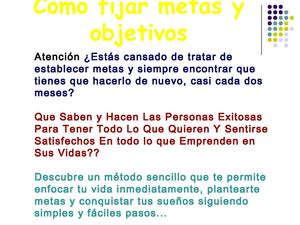 como fijar metas y objetivos personales para el exito