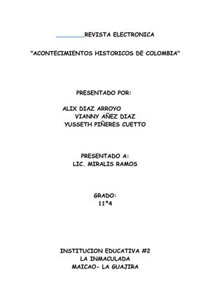 ACONTECIMIENTOS HISTORICOS DE COLOMBIA