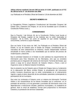 Ley de Catastro para el Estado de Chiapas