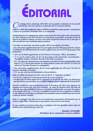 Catalogue Vacances Adultes Hiver Printemps 2011