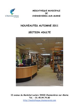 Nouvelles acquisitions adulte automne 2011