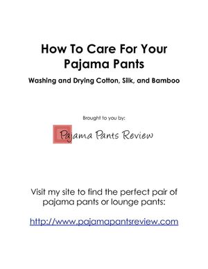 How To Care For Your Pajama Pants