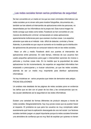 LAS REDES SOCIALES Y SU INSEGURIDAD
