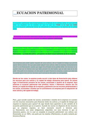 ECUACION PATRIMONIAL
