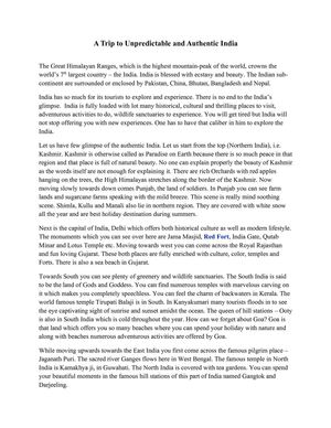 A Trip to Unpredictable and Authentic India