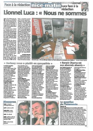 NICE MATIN Lionnel LUCA face à la rédaction