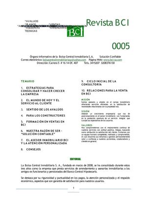 REVISTA BCI AGOSTO 2011