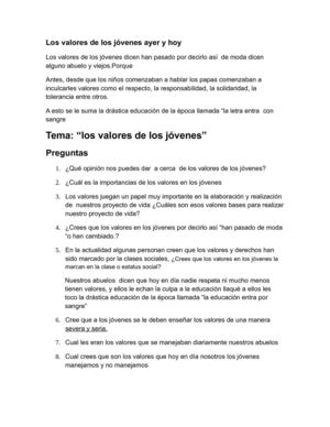 los valores de los jovenes por geinel arredondo 