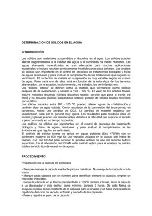 DETERMINACIÓN DE SÓLIDOS