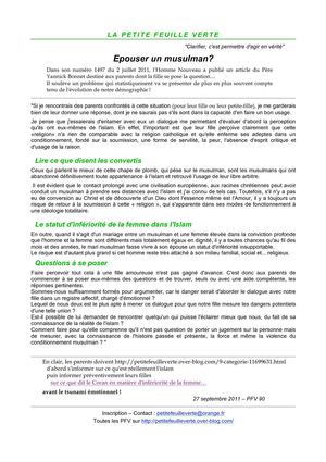 Epouser un musulman?