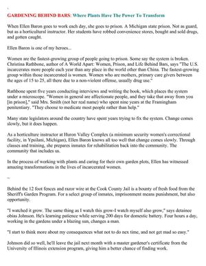 Gardening Behind Bars: Where Plants Have The Power To Transform