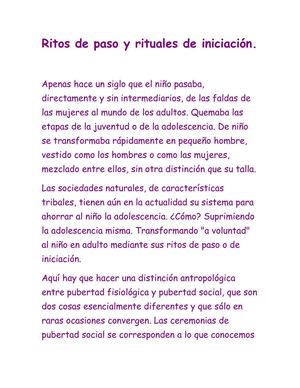 Ritos de paso y rituales de iniciacion