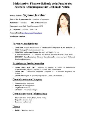 CV de sayenni Jaweher
