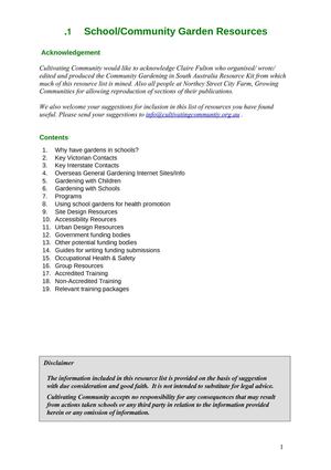 School - Community Garden Resources