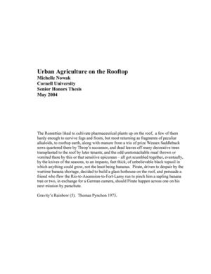 Urban Agriculture on the Rooftop