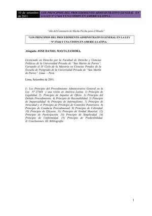 Principios de la Ley 27444