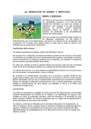 LA PRODUCCIÓN DE BIENES Y SERVICIOS