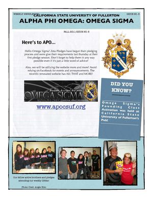 Omega Sigma's Weekly Newsletter: Issue 6