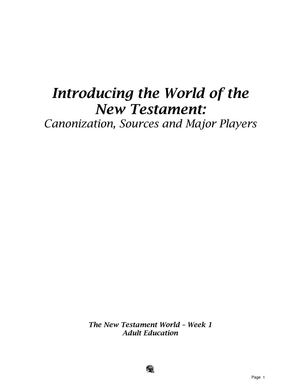 First Century History and Background