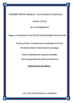 Project Mangement Strategy