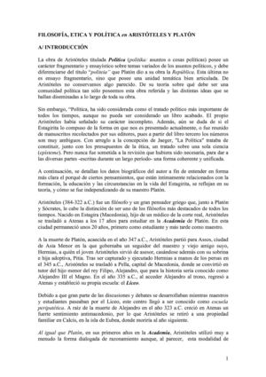 Comparación Platón Aristóteles