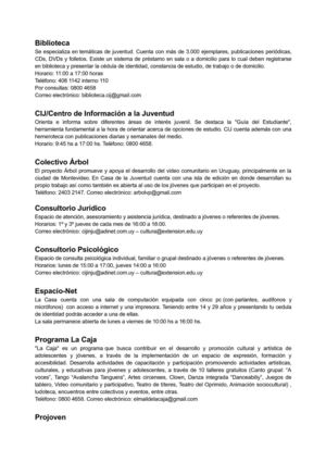 Servicios y Programas de INJU