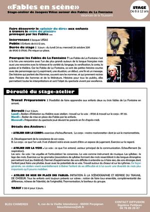 Stage "Fable en scène" à Perpignan