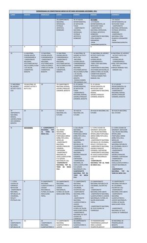 Cronograma Octubre Noviembre Diciembre