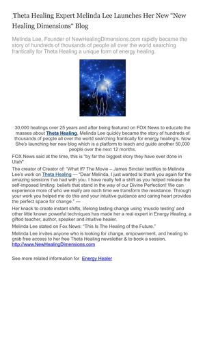 Expert Energy Healer Launch A New Blog