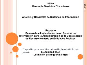 Presentación Proyecto FASE I-Definición de Requerimientos