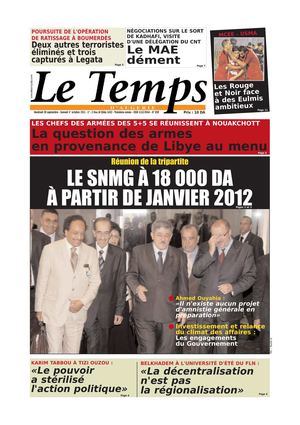 Le Temps d'Algérie Edition du Samedi 1er Octobre 2011