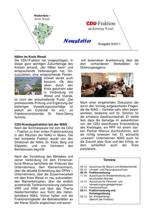 Newsletter CDU Kreistagsfraktion 09-11