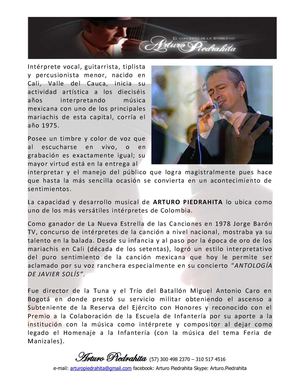 Brochure ARTURO PIEDRAHITA