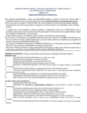 Valores naturales y sobrenaturales
