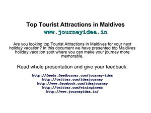 Top Tourist Attractions in Maldives