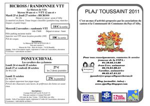 livret du PLAJ toussaint 2011