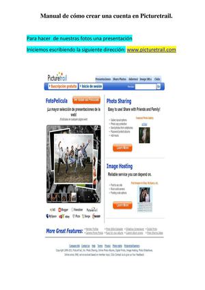 creaccion de cuenta picturetrail