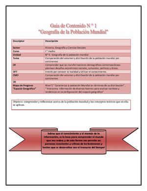 Guía de contenido geográfico I medio  