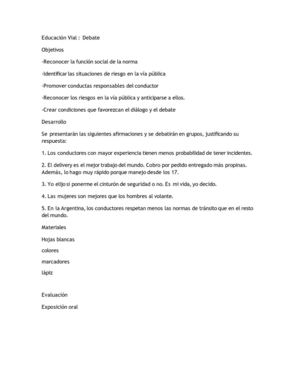 PLAN DE CLASE - DEBATE