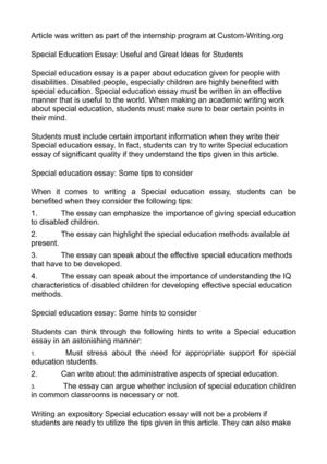 Calamo Special Education Essay Useful And Great Ideas For Students Special Education Essay Useful And Great Ideas For Students