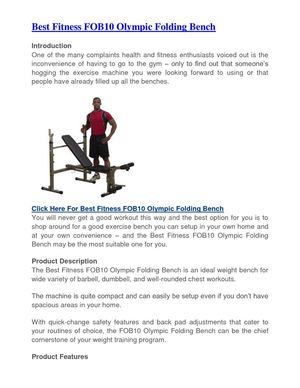 Best Fitness FOB10 Olympic Folding Bench