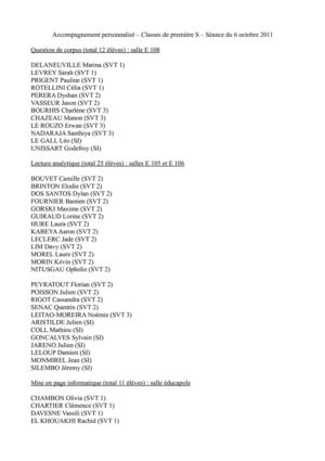 Liste élève 6 octobre