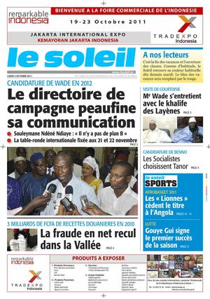 Edition du 03 Octobre 2011