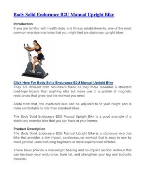 Body Solid Endurance B2U Manual Upright Bike