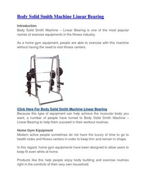 Body Solid Smith Machine Linear Bearing