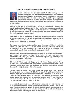 CONECTIVIDAD UNA NUEVA FRONTERA SIN LÍMITES…