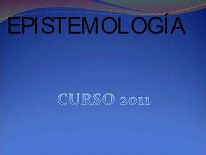 EPISTEMOLOGÍA