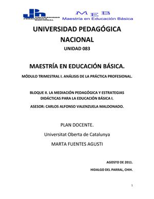 Plan docente - Carlos Valenzuela