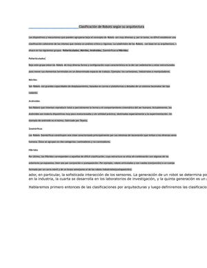 Clasificación de los robots